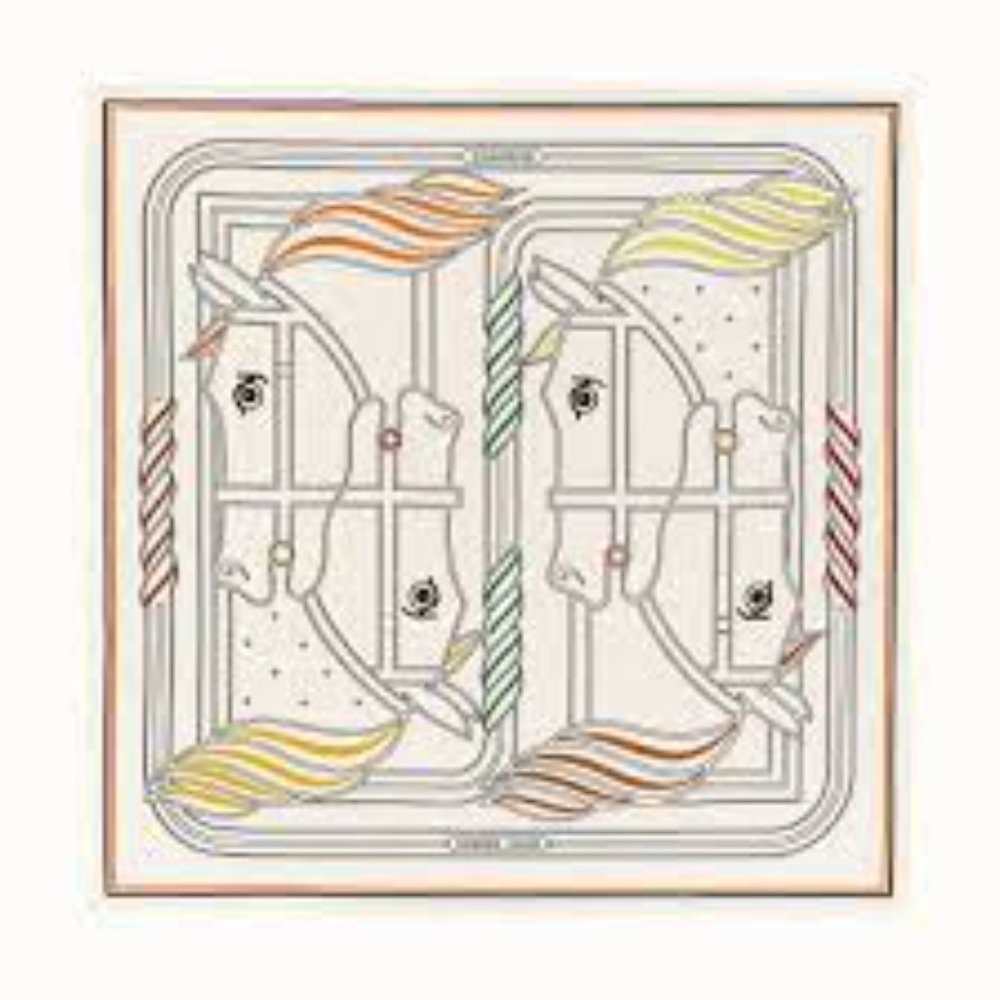 ISO Hermes Quadrige Scarf in White